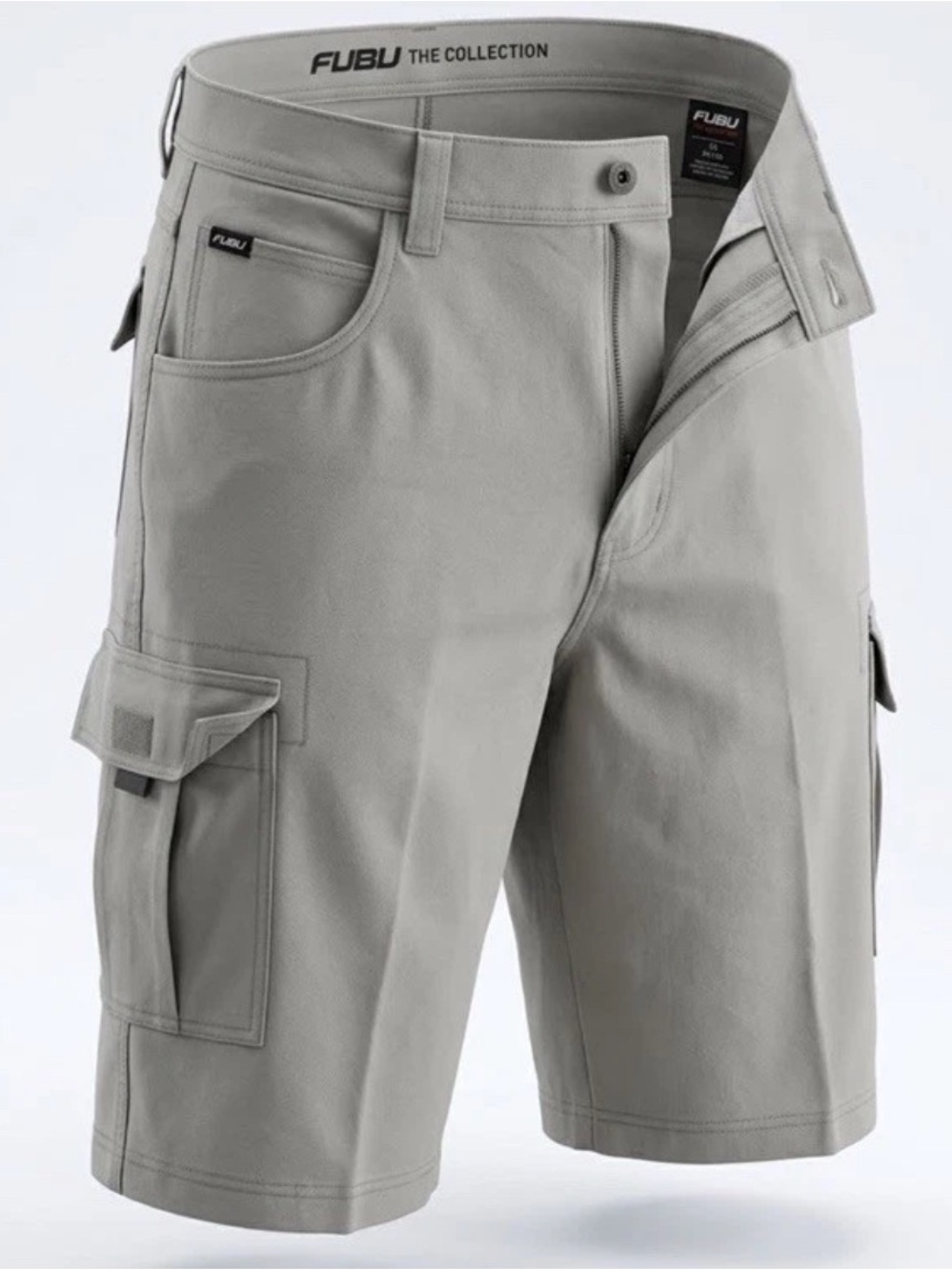 Fubu Shorts Board Cargo Carpenter Baggy Wide Khaki Outdoors Men 40W 27.5L Jorts